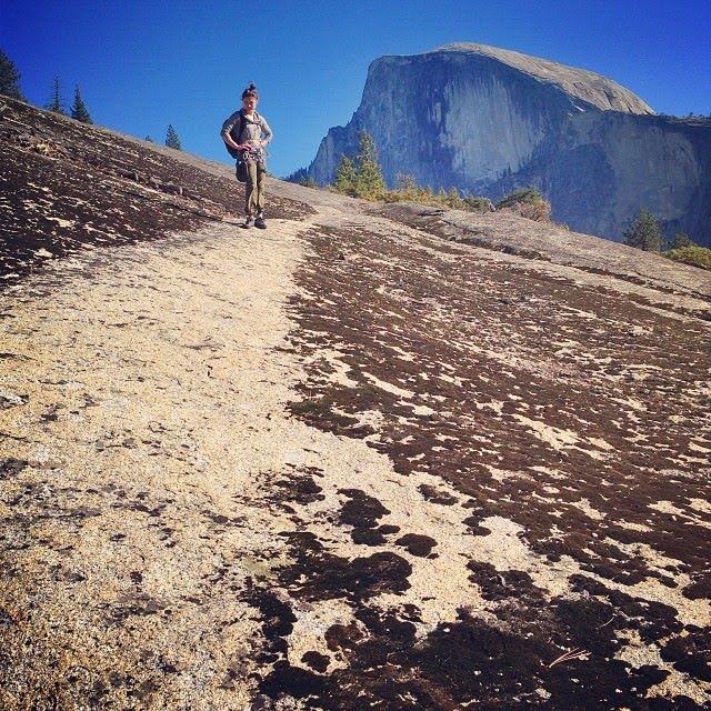 Me on the approach to Crest Jewel Direct, North Dome, Yosemite Valley. Photo credit: Ethan Pringle