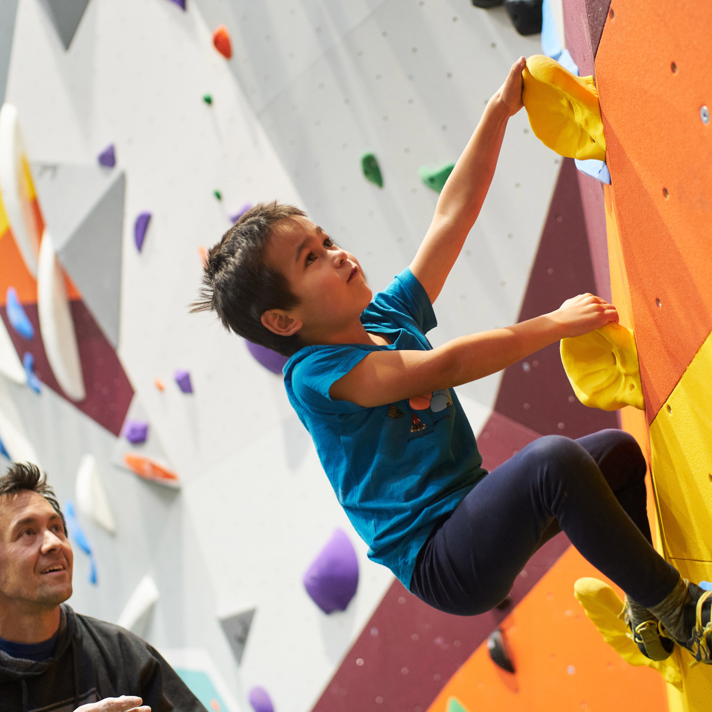 Kid Climbing with Parent