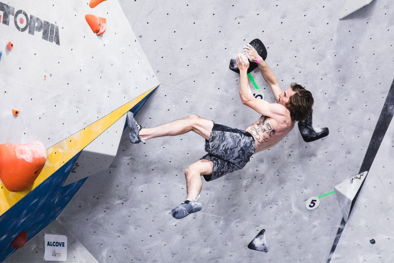 Daniel Woods in Battle of the Bay Open Qualifiers 2018. Photo by Saki Cake