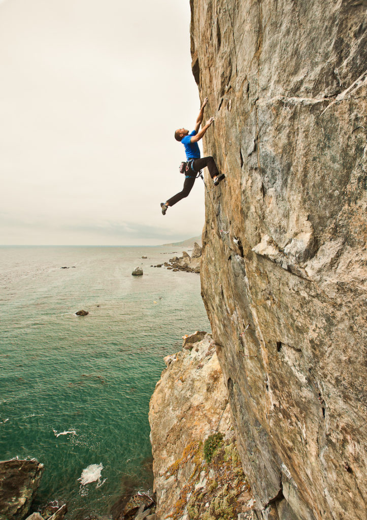 Ben Pope climbing Judge Dredd 5.13b
