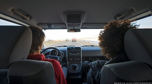 carpooling to the crag, Las Vegas, Merrick Ales