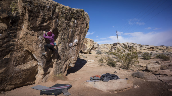 Kim Groebner, Moe's Valley, bouldering