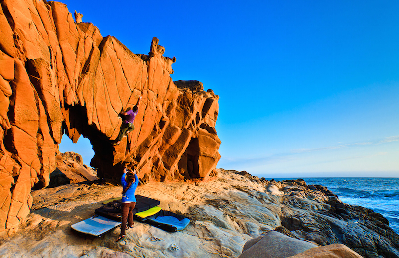 Travis Lombardo climbing Fear of the Inevitable V6