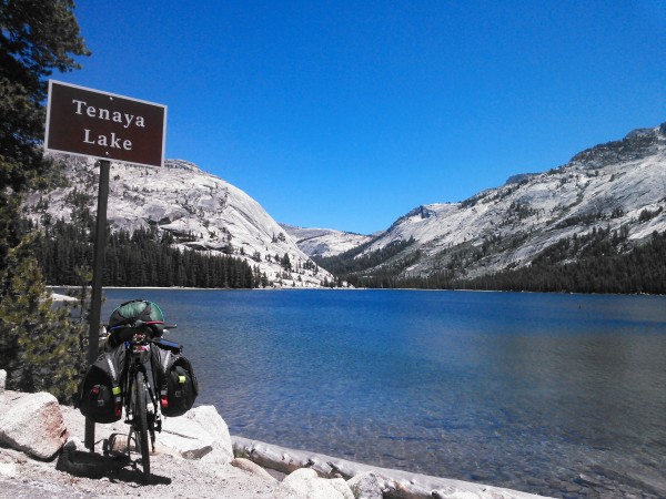 Biking through Yosemite