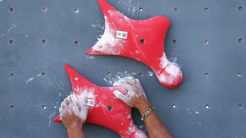 PHUKET, THAILAND - NOVEMBER 14:  A competitor from Indonesia trains during a Sport Climbing practice session during the 2014 Asian Beach Games at Saphan Hin on November 14, 2014 in Phuket, Thailand.  (Photo by Cameron Spencer/Getty Images)
